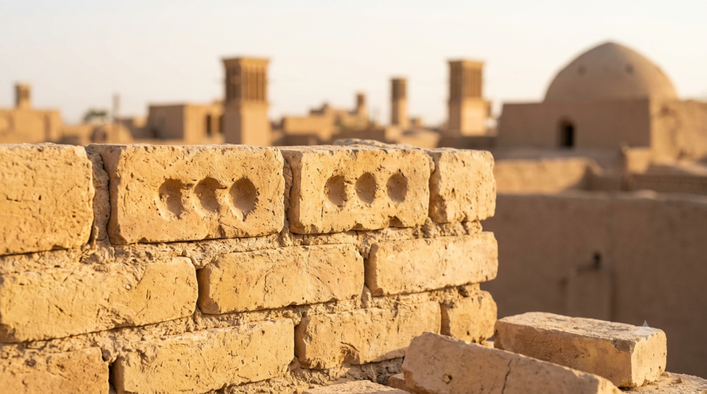 نمای آجر سنتی سه‌گل یزدی